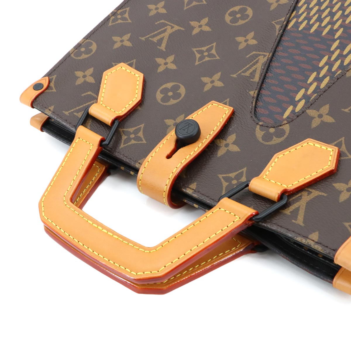 Giant Damier Mini Tote Shoulder Bag Ebene NIGO N40355