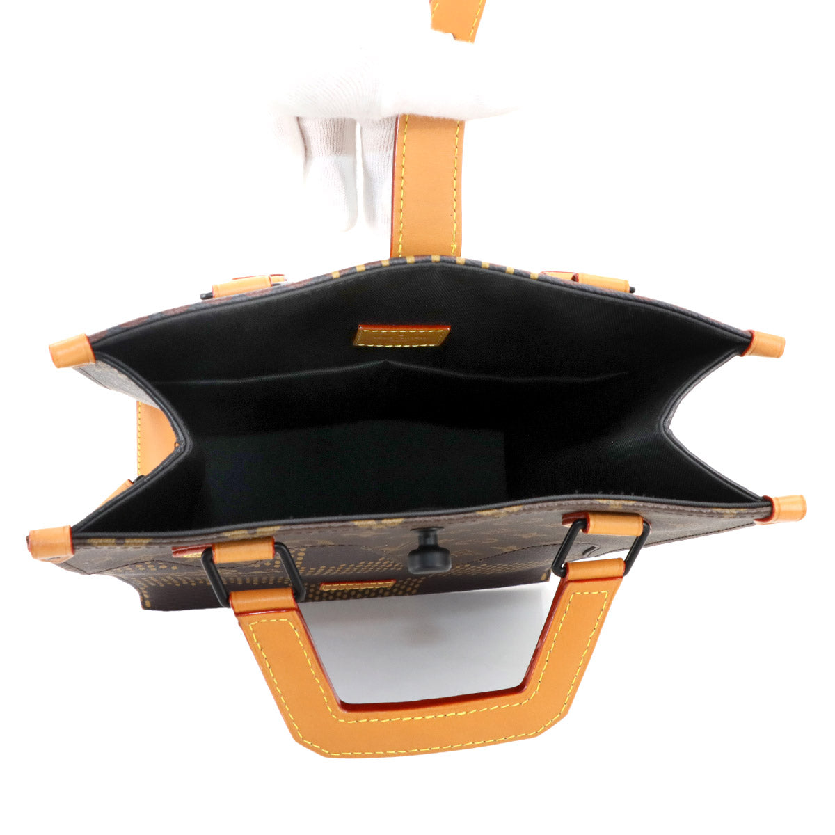 Giant Damier Mini Tote Shoulder Bag Ebene NIGO N40355