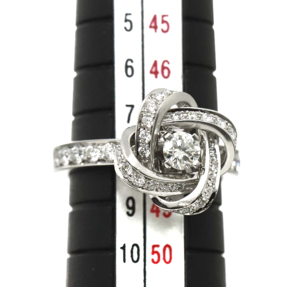 Pivoine Diamond Ring 18K WG 750 Size48 4.5(US)