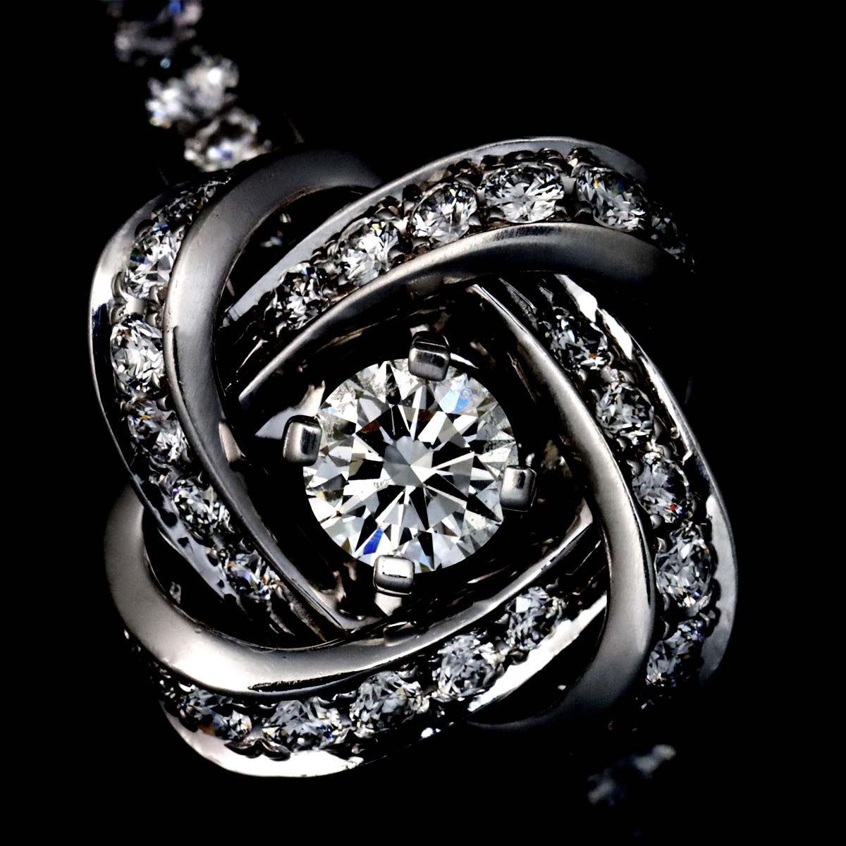 Pivoine Diamond Ring 18K WG 750 Size48 4.5(US)