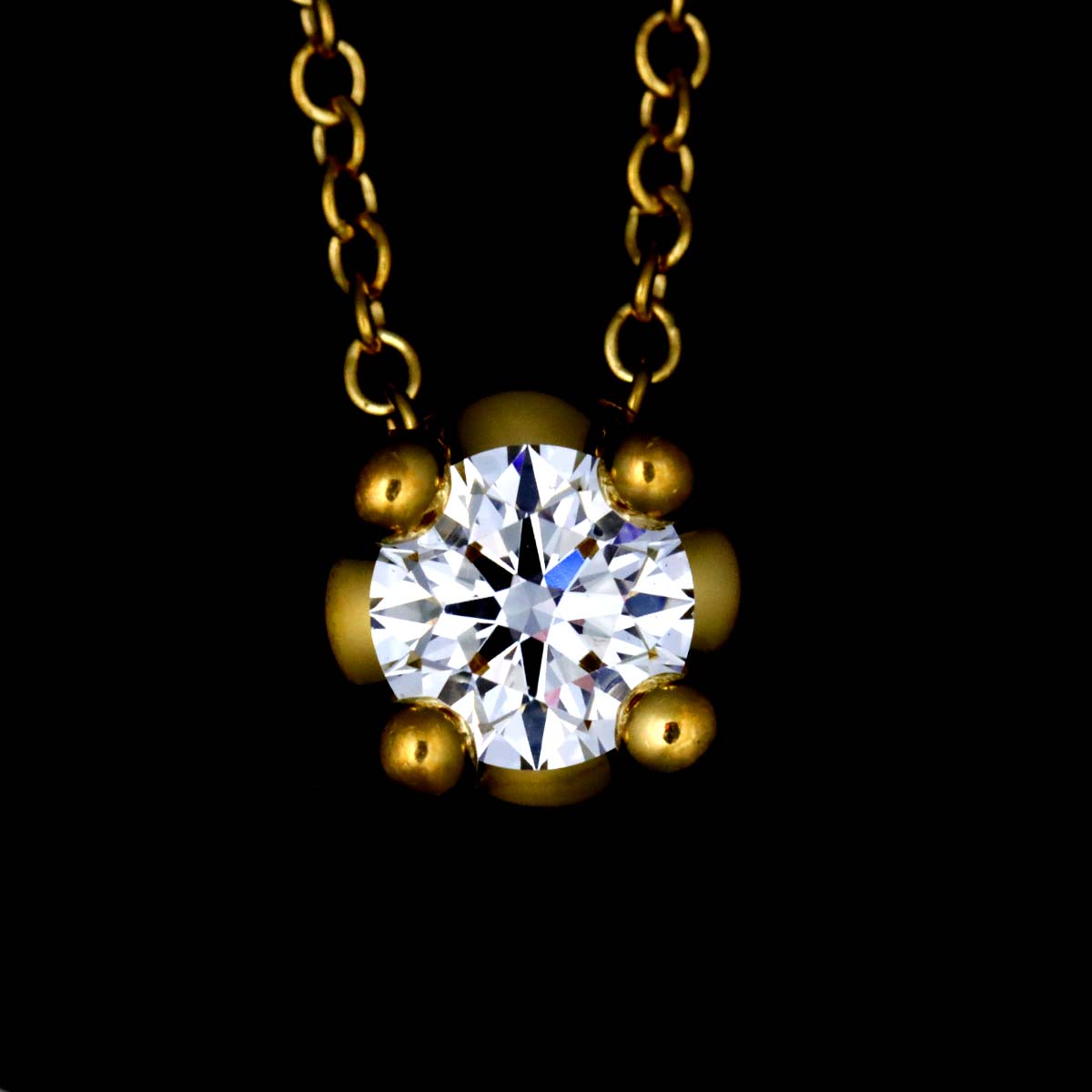 CORONA Diamond 0.30ct H/VVS1/3EX Necklace 18K YG 750