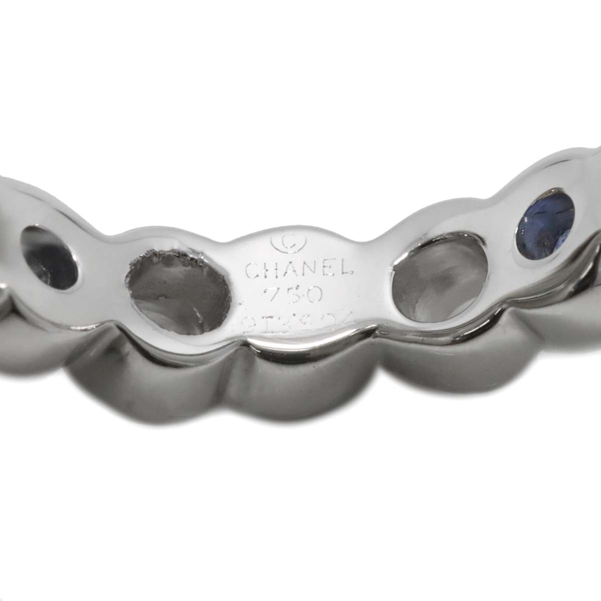 COCO Sapphire Ring 18K WG White Gold 750 Size5.75-6(US)