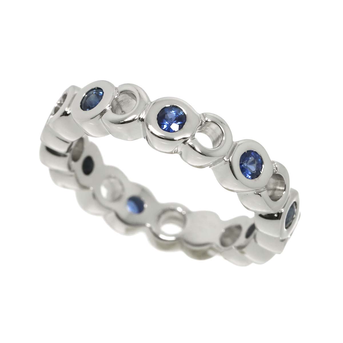COCO Sapphire Ring 18K WG White Gold 750 Size5.75-6(US)