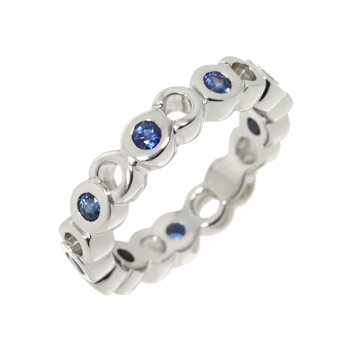 COCO Sapphire Ring 18K WG White Gold 750 Size5.75-6(US)