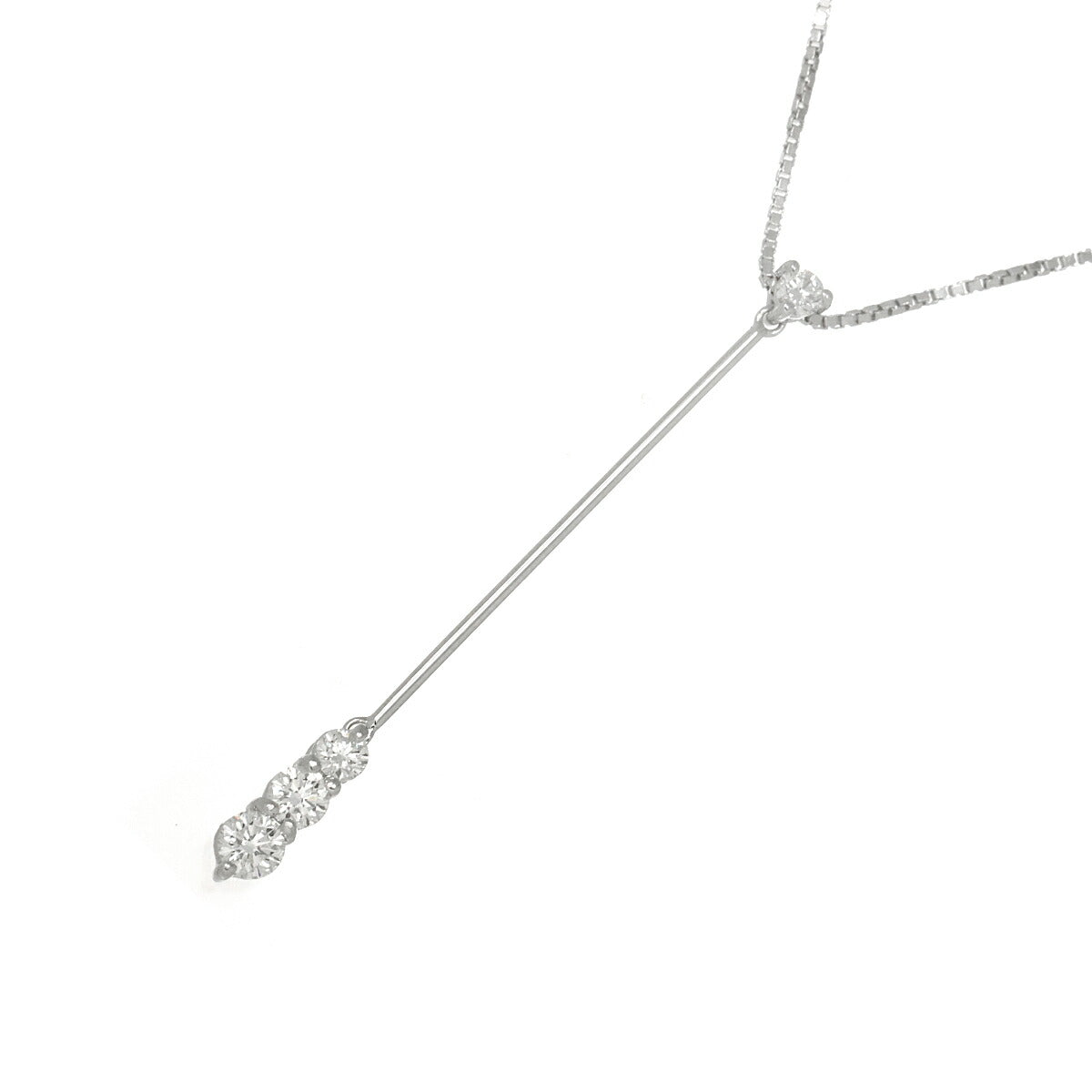 Diamond Necklace 18K White Gold 750