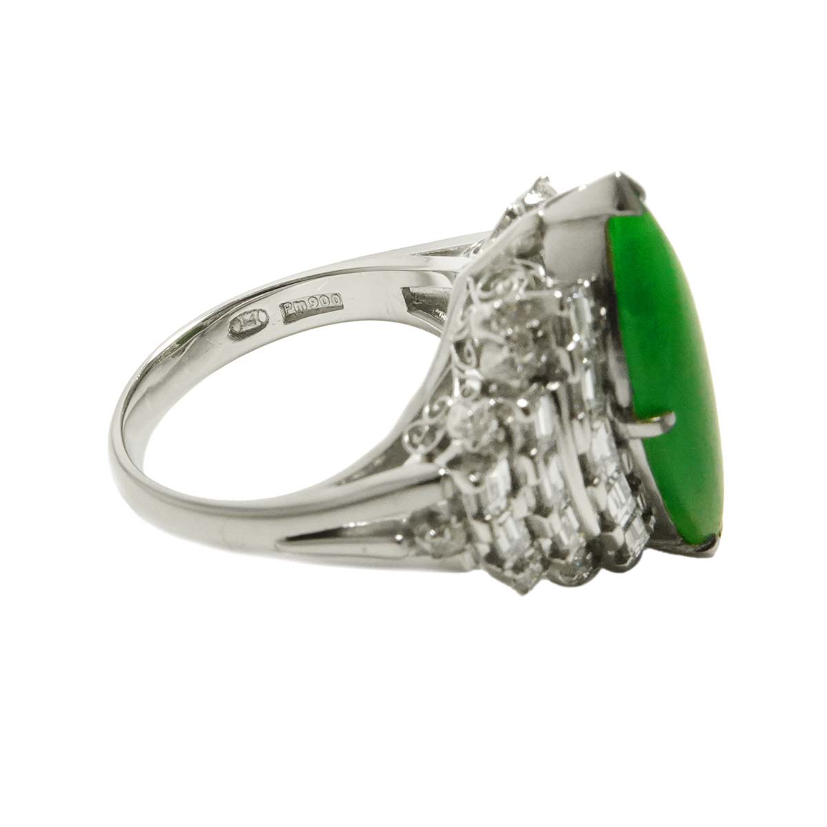 Jade 1.91ct Diamond Ring Pt Platinum size6.75(US)