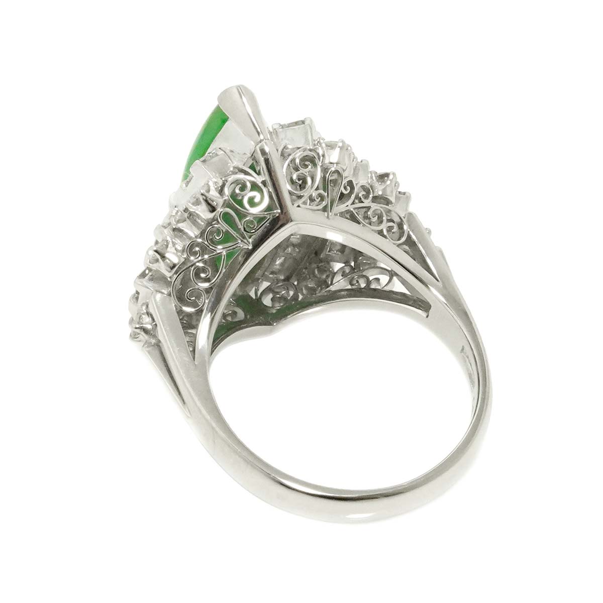Jade 1.91ct Diamond Ring Pt Platinum size6.75(US)