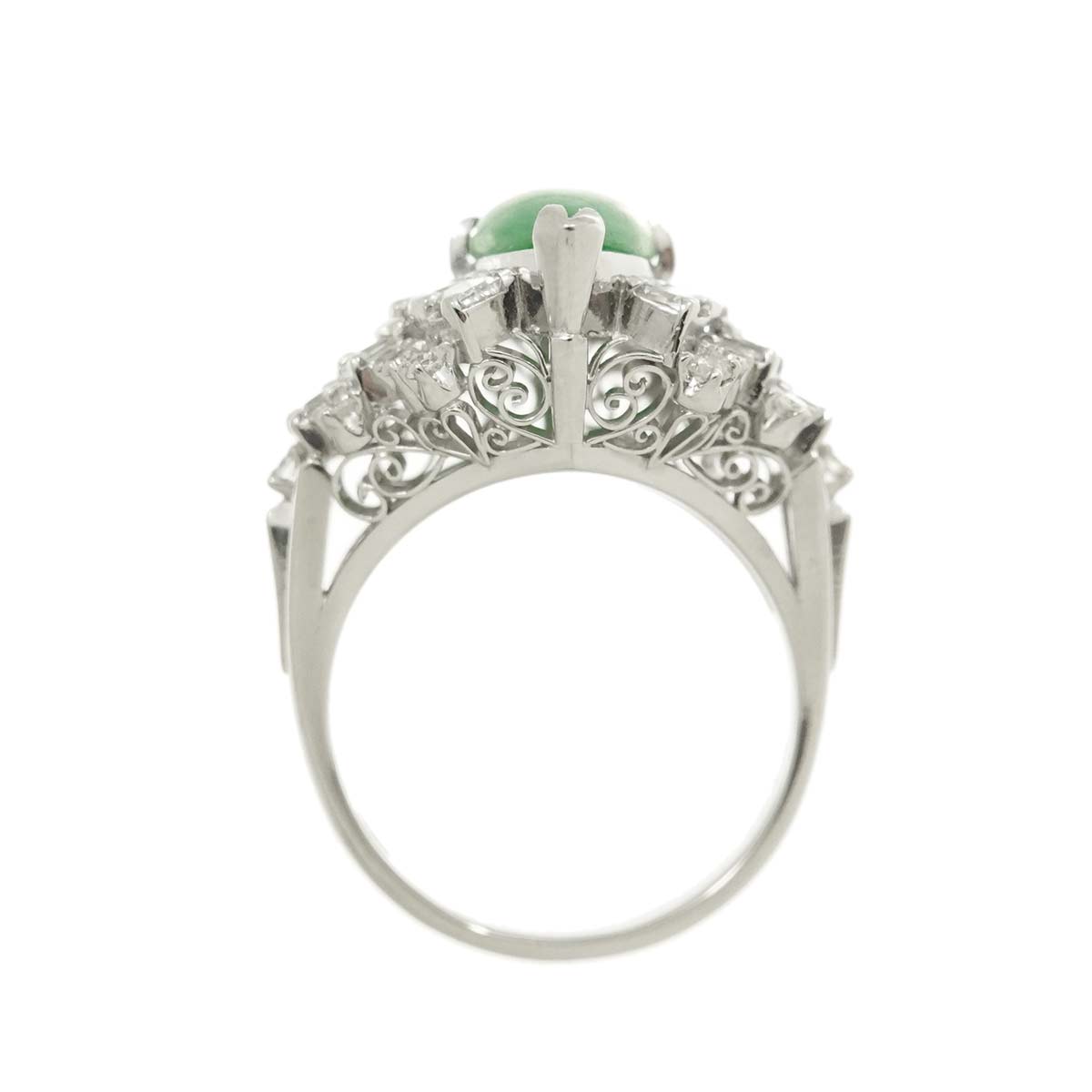 Jade 1.91ct Diamond Ring Pt Platinum size6.75(US)