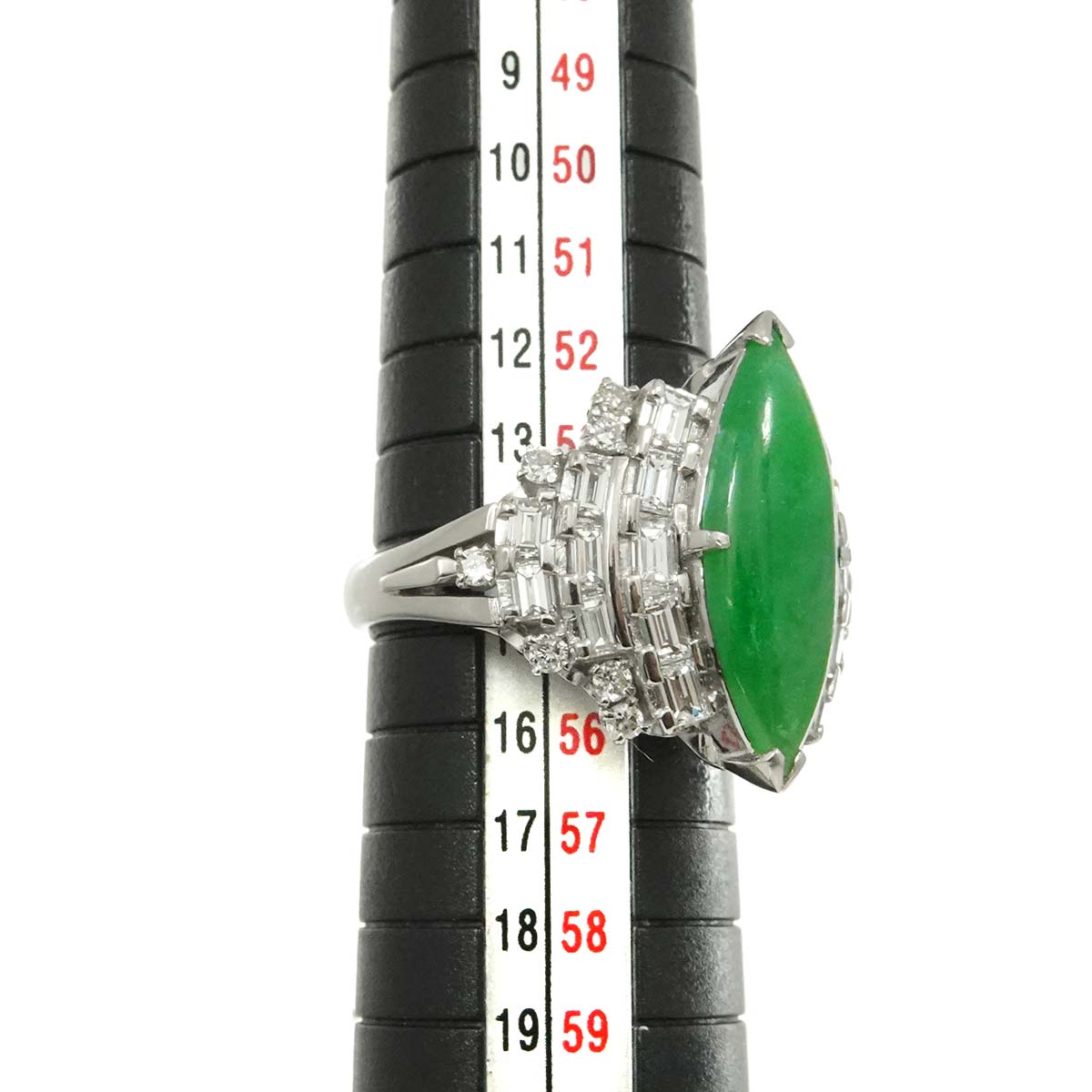 Jade 1.91ct Diamond Ring Pt Platinum size6.75(US)