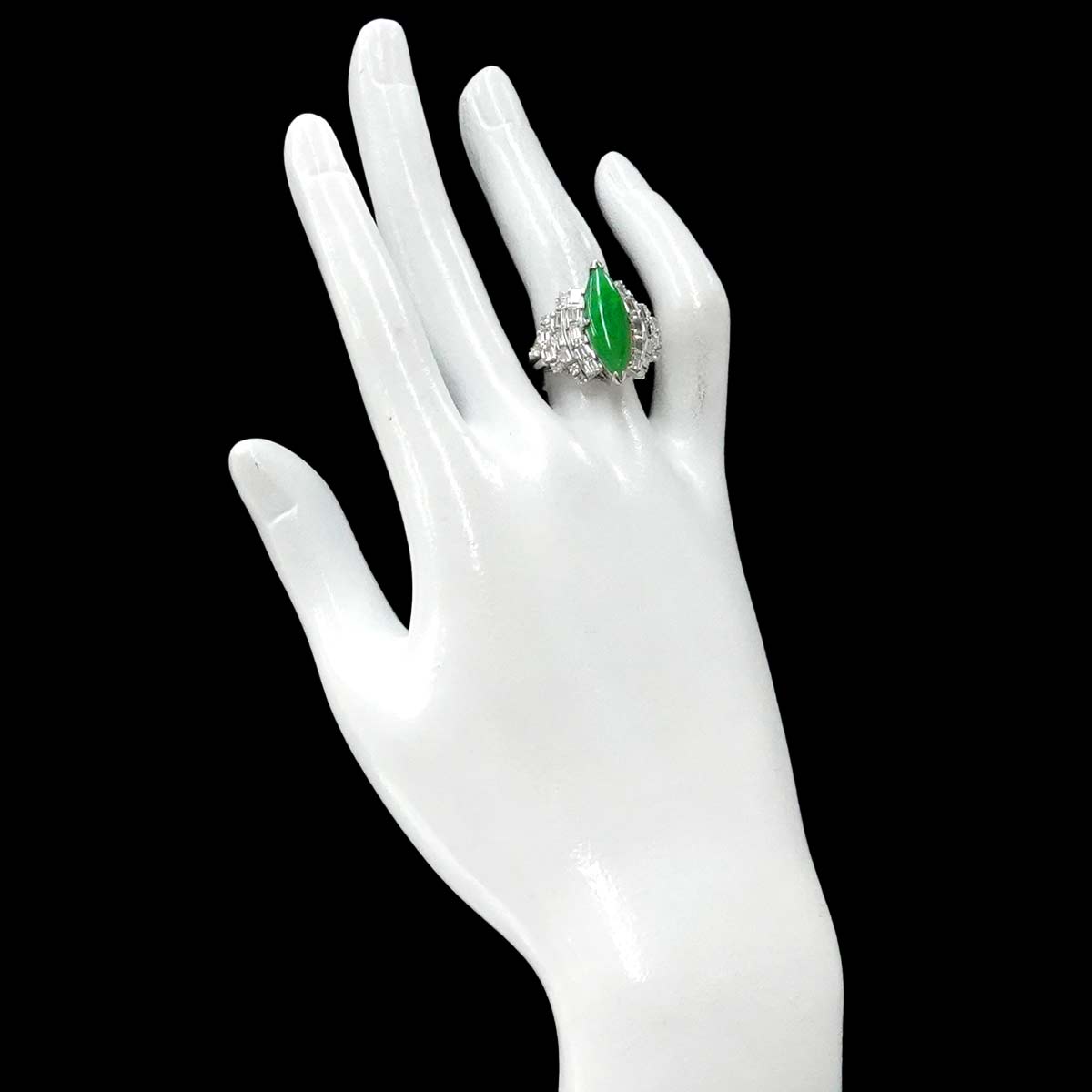 Jade 1.91ct Diamond Ring Pt Platinum size6.75(US)