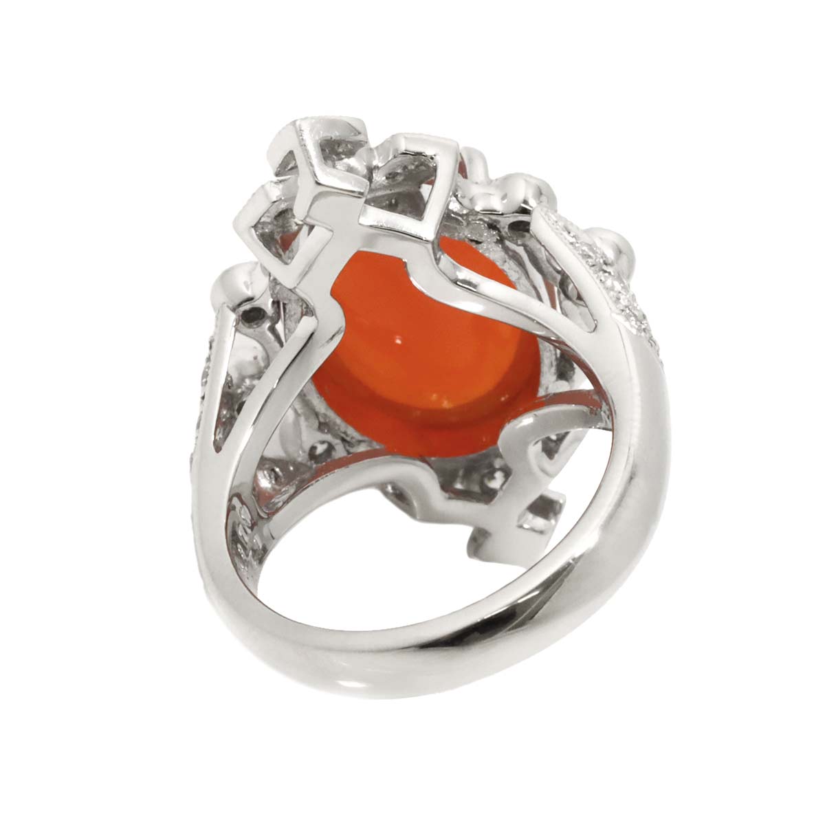 Fire Opal 6.871ct Diamond 1.40ct Ring Pt Platinum size6.25-6.5(US)