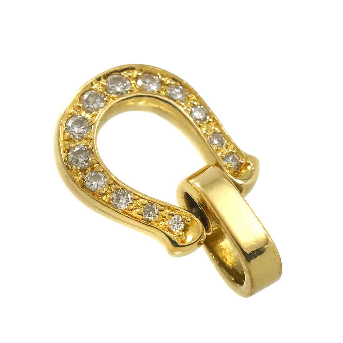 Horseshoe Diamond 0.11ct Pendant Top 18K YG 750