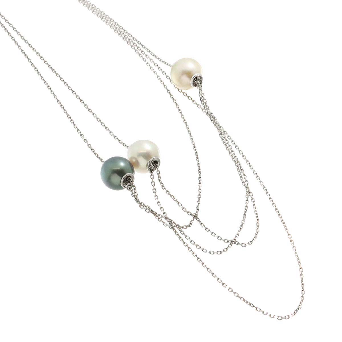 South Sea pearl 10.3mm Black Pearl 10.0mm Necklace 18K WG