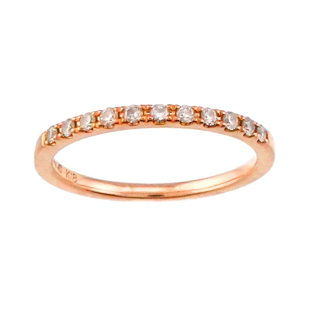 Half Diamond Ring 18K PG 750 Size4(US)