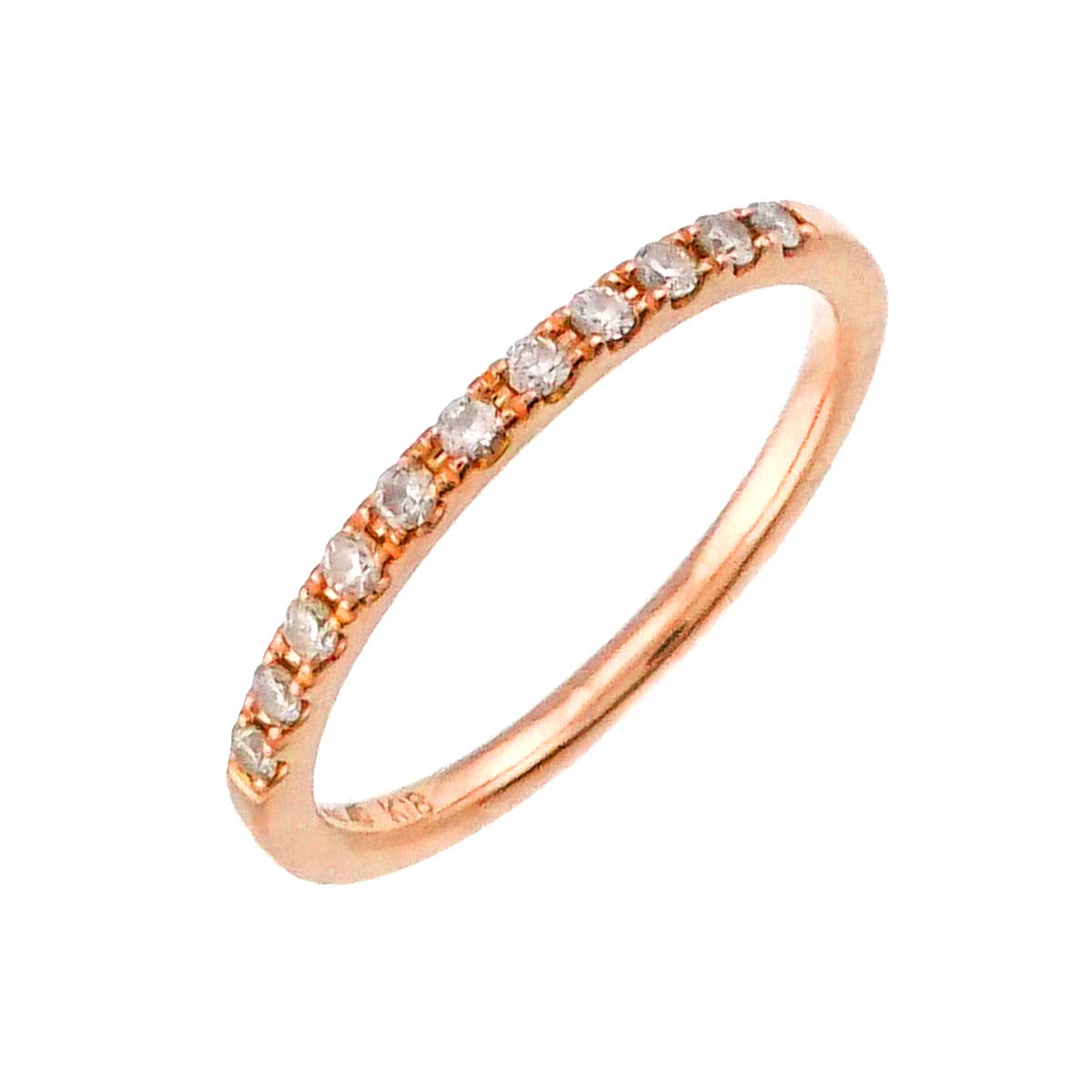Half Diamond Ring 18K PG 750 Size4(US)