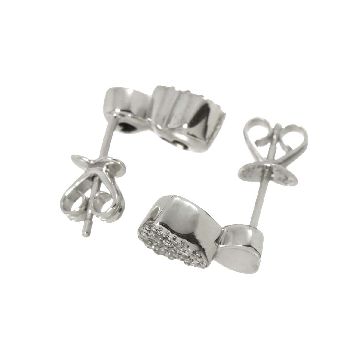 Diamond 0.10/0.10ct Earrings Pierced 18K WG 750