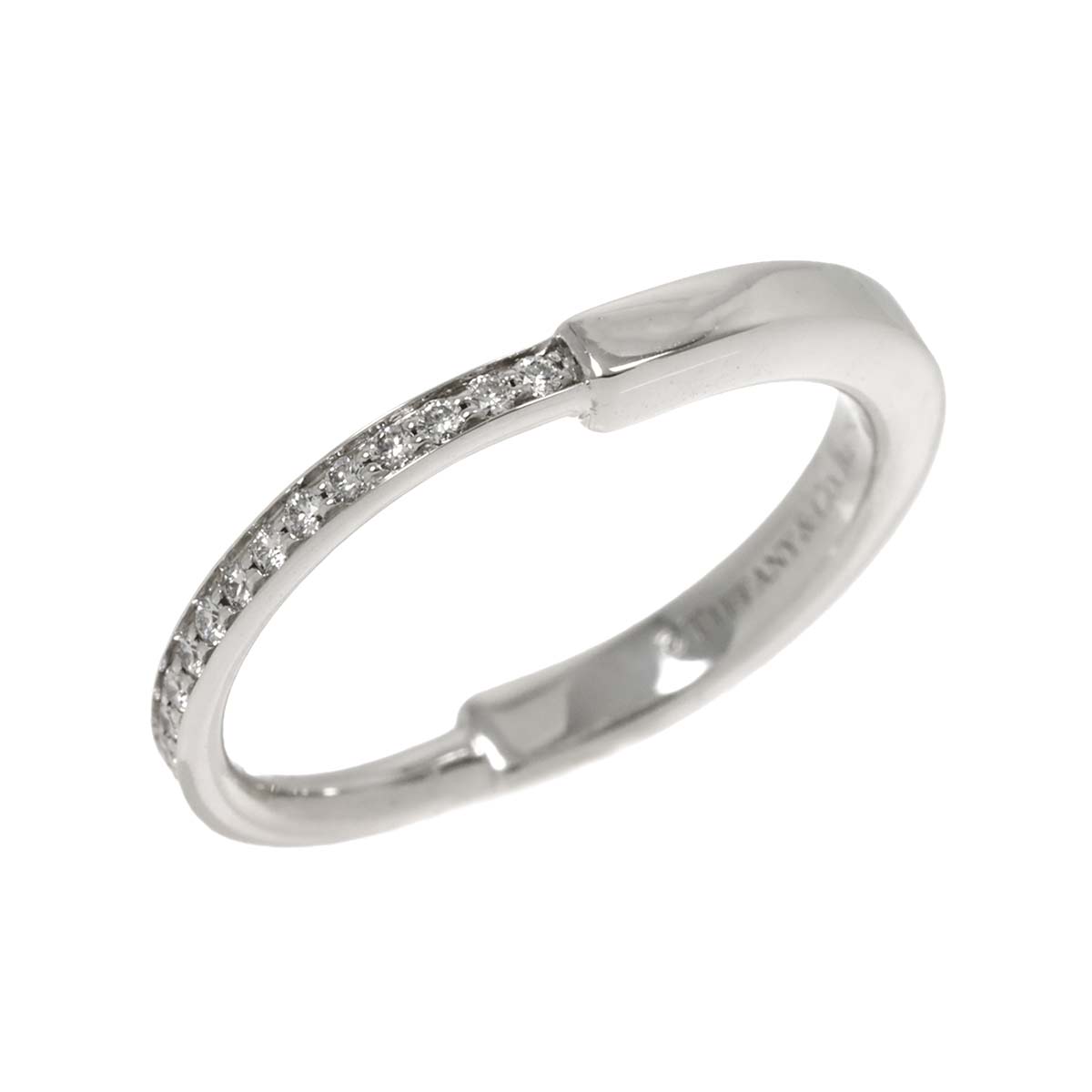 Lock Diamond 0.15ct Ring 18K WG 750 Size7.25(US)