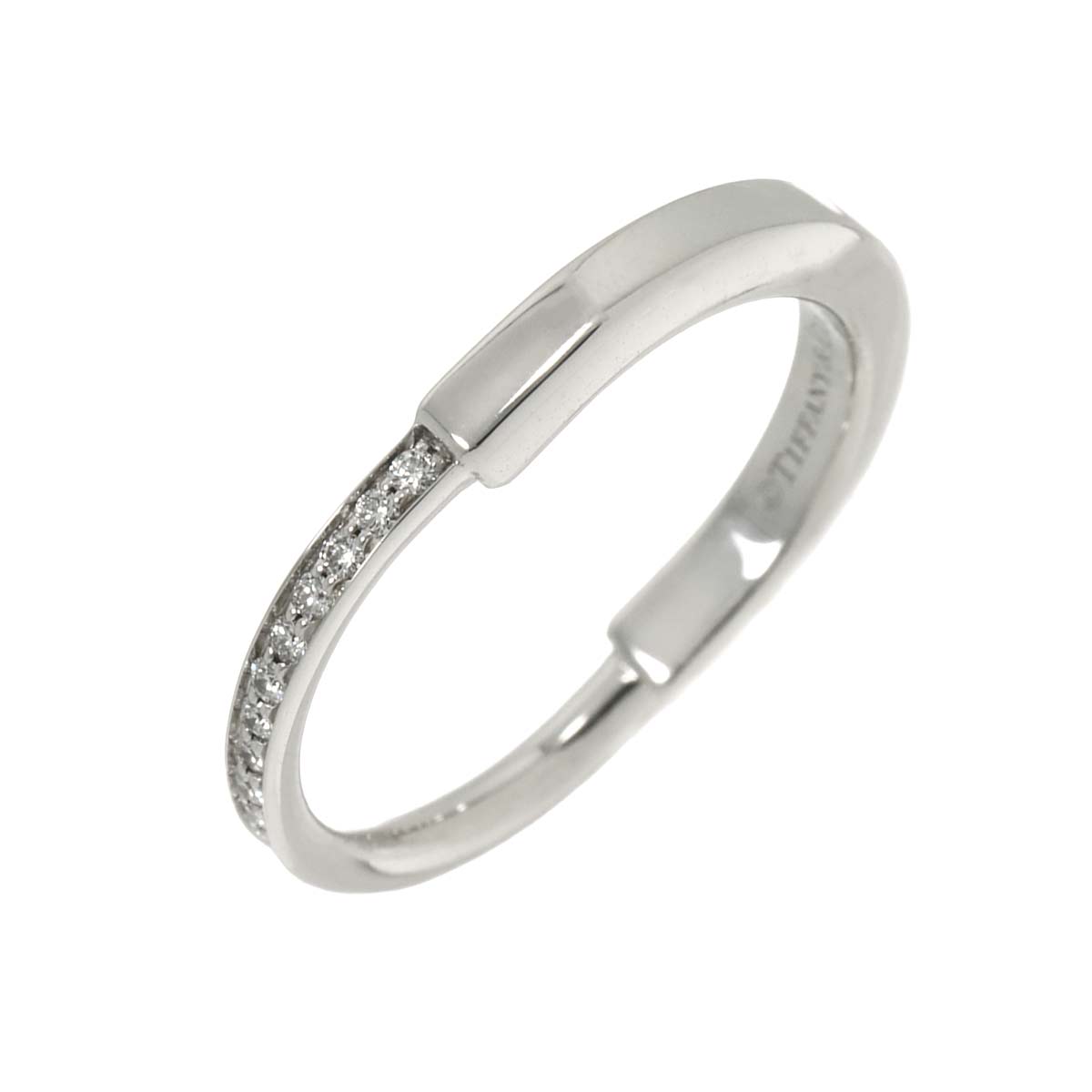 Lock Diamond 0.15ct Ring 18K WG 750 Size7.25(US)