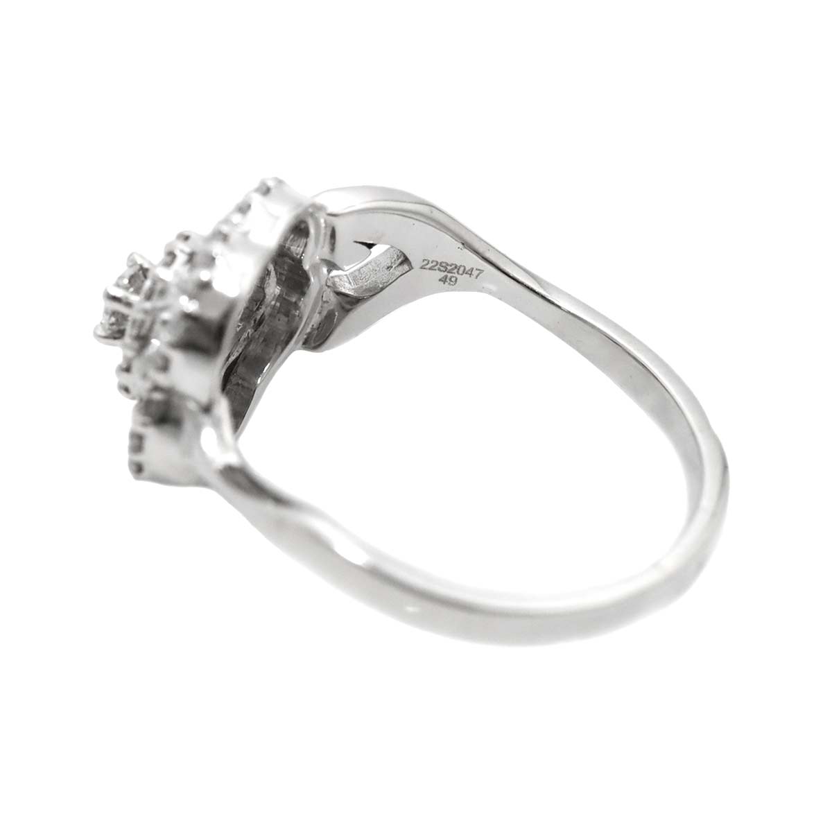 Camellia Diamond Ring 18K White Gold 750 size49 4.75-5(US)