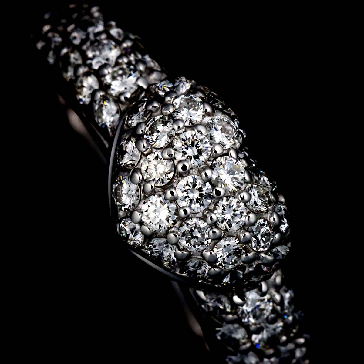 Heart Motif Diamond 0.67ct Ring 18K WG 750 Size4.75-5(US)