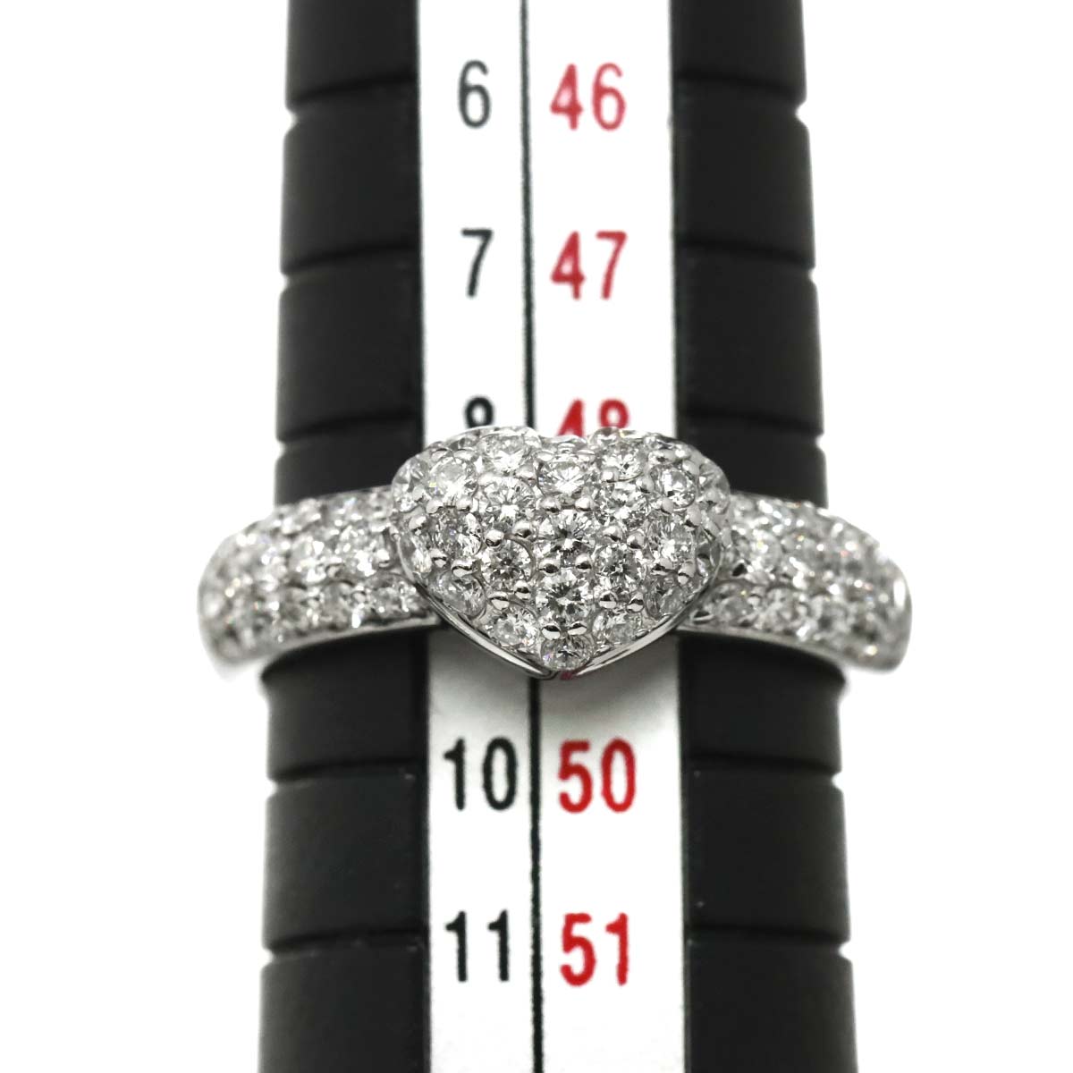 Heart Motif Diamond 0.67ct Ring 18K WG 750 Size4.75-5(US)