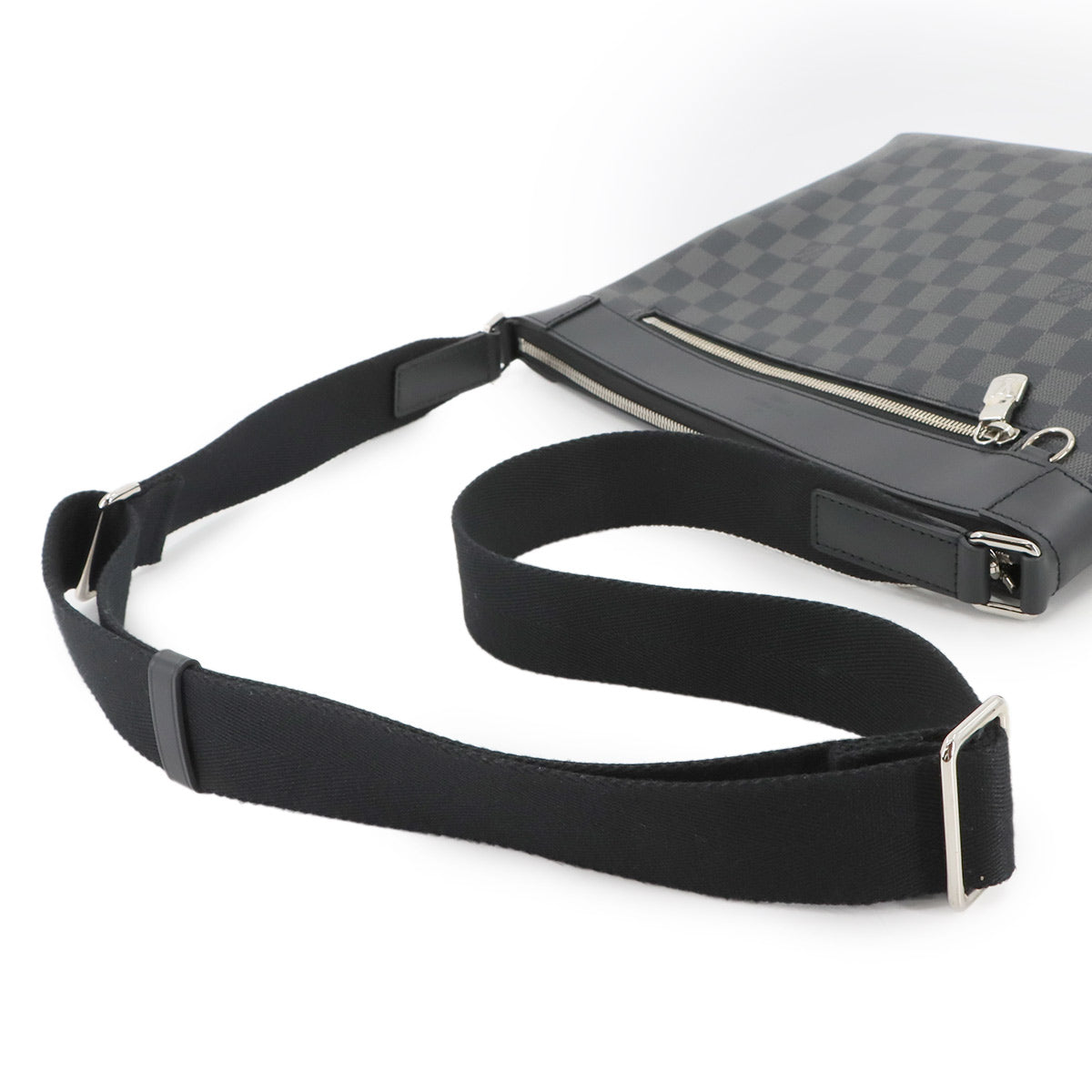 Damier Graphite Mick PM NM Shoulder Bag Black Gray N40003