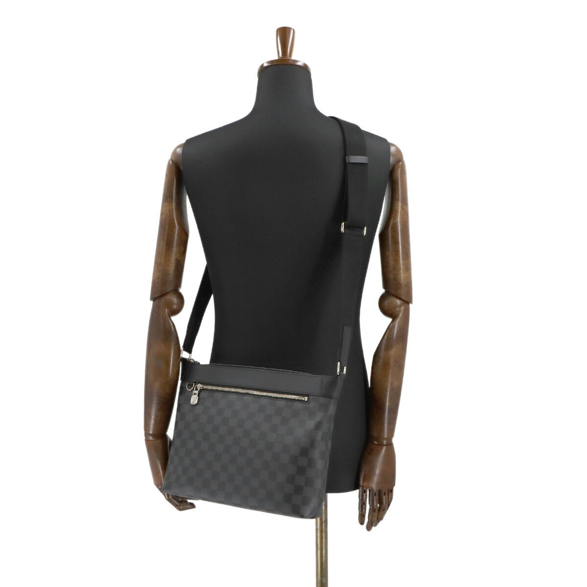 Damier Graphite Mick PM NM Shoulder Bag Black Gray N40003