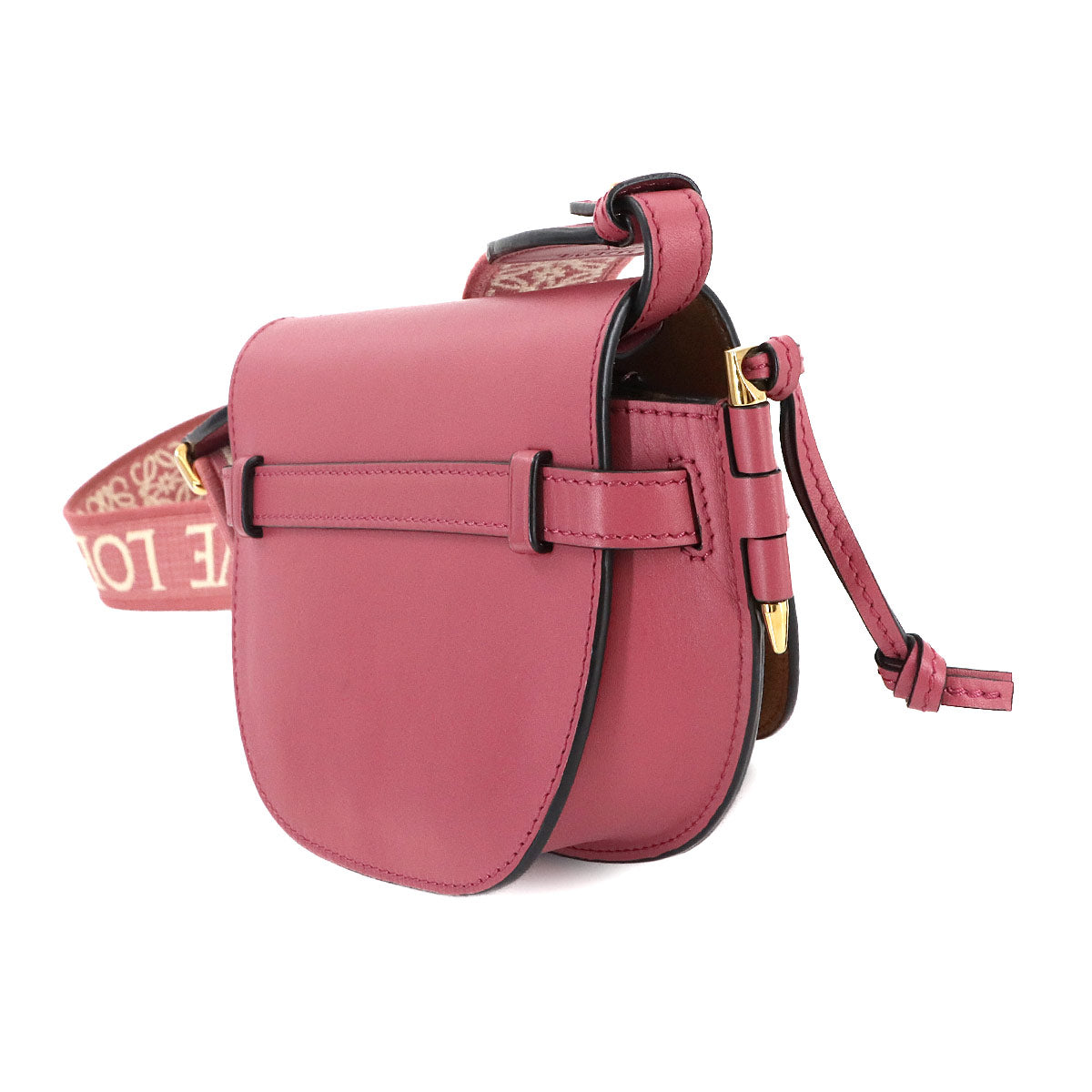 Mini Gate Dual Shoulder Bag Leather Pink Purse