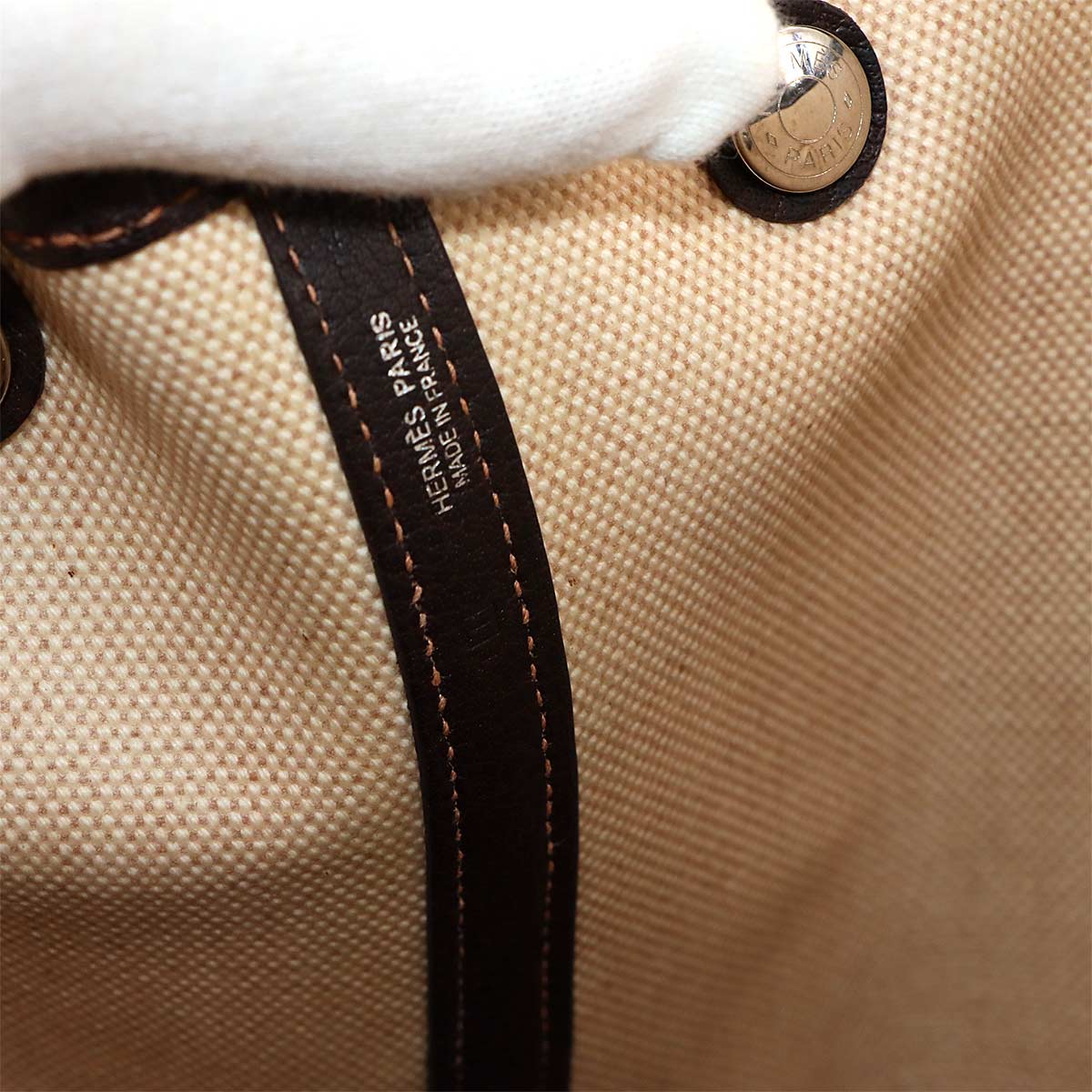 Garden Party PM Tote Bag Toile H Natural Marron Purse