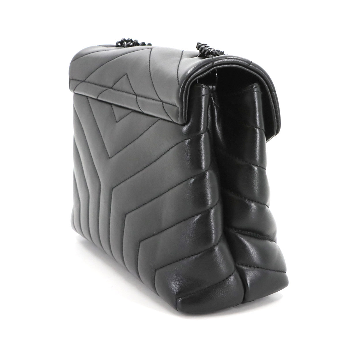 Loulou Small Chain Shoulder Bag Leather BLack 494699