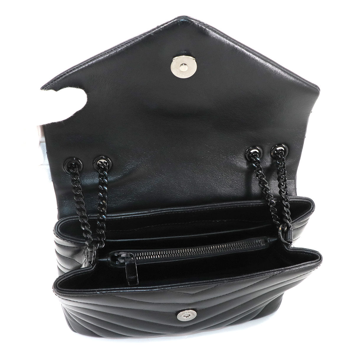 Loulou Small Chain Shoulder Bag Leather BLack 494699