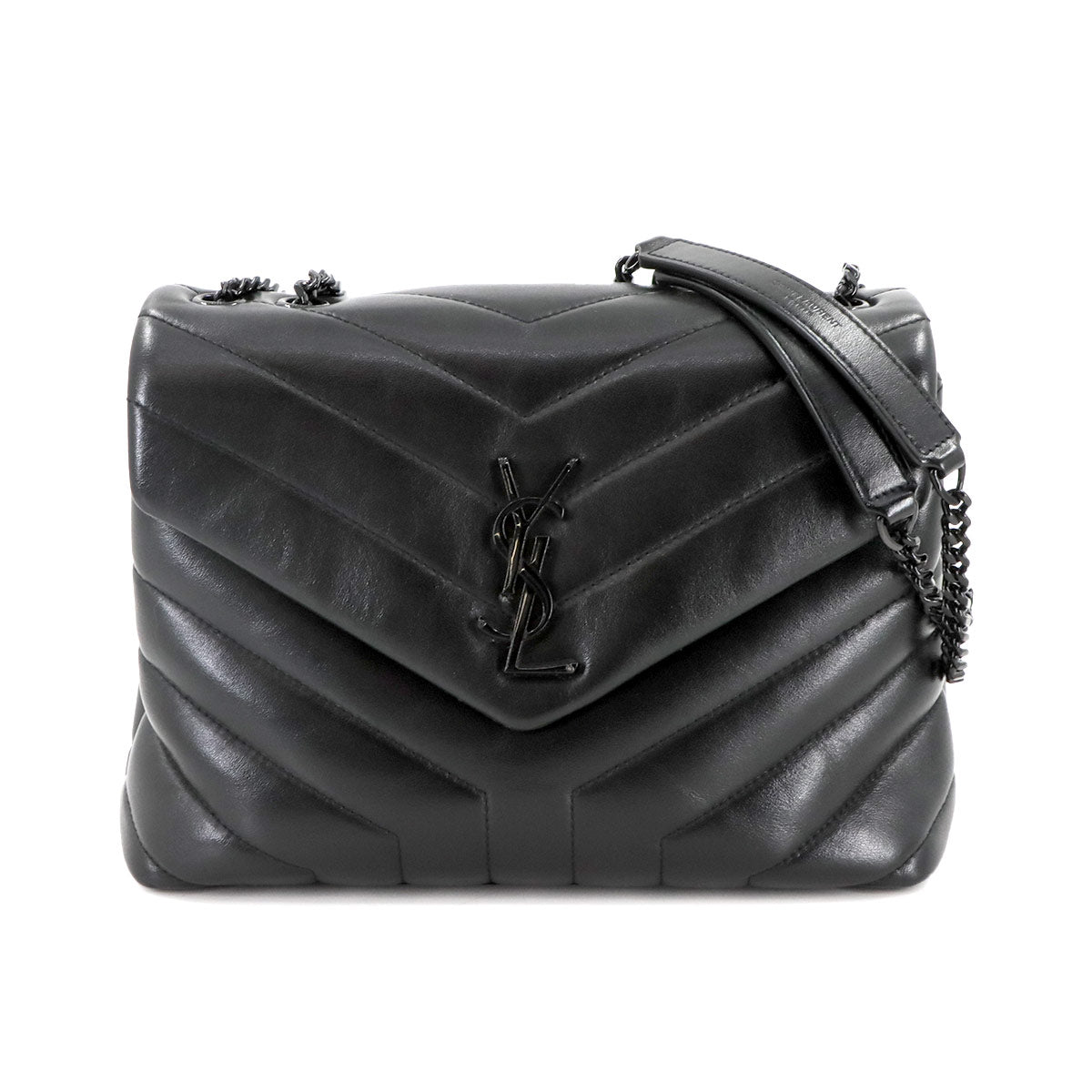 Loulou Small Chain Shoulder Bag Leather BLack 494699
