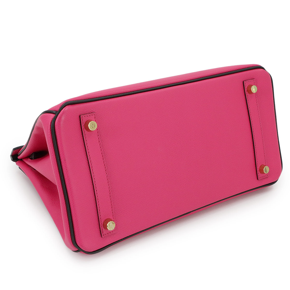 Birkin 30 Hand Bag Epsom Rose Tyrien Black Purse Pink