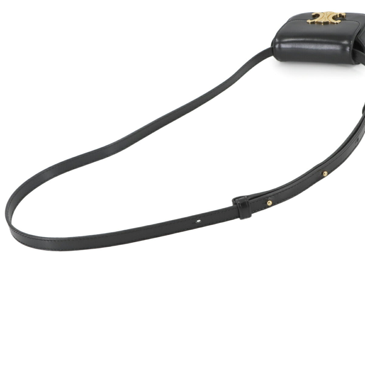 Triomphe Claude Mini Shoulder Bag Leather Black 10I513DPV