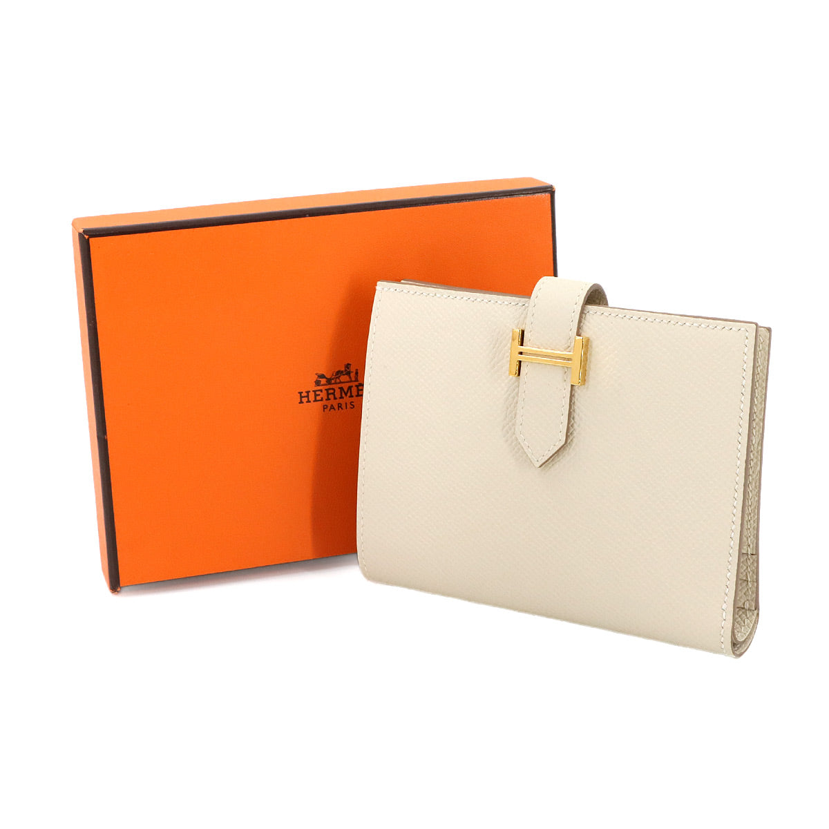 Bearn Compact Wallet Veau Epsom Leather Craie Purse