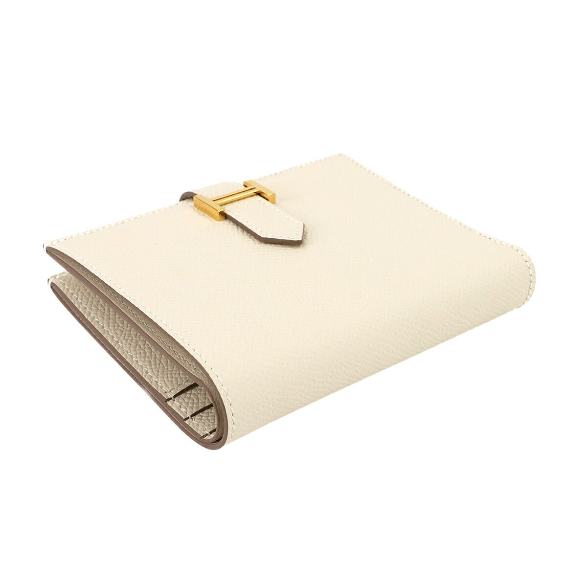 Bearn Compact Wallet Veau Epsom Leather Craie Purse