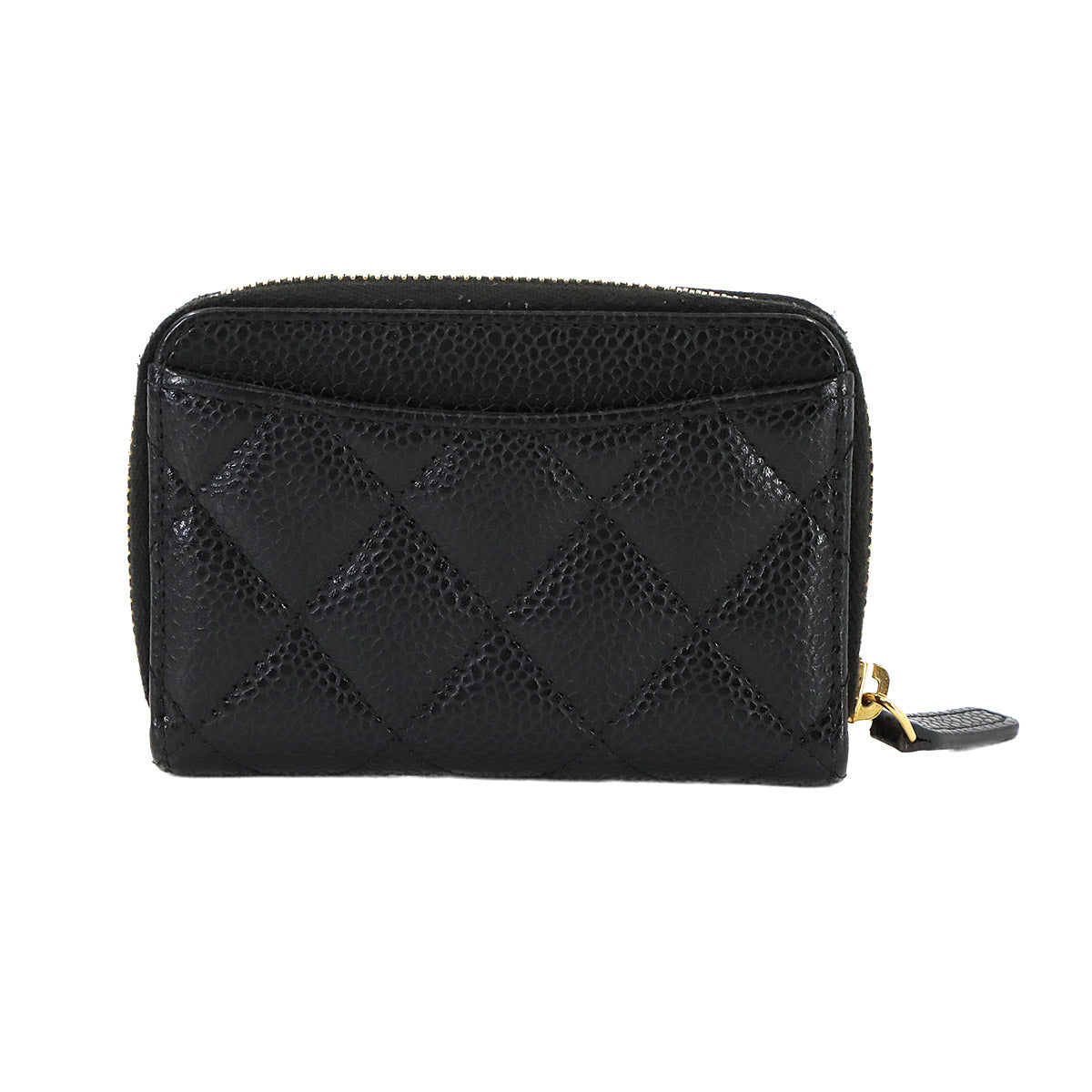 Matelasse Coin Case Purse Leather Black AP0216