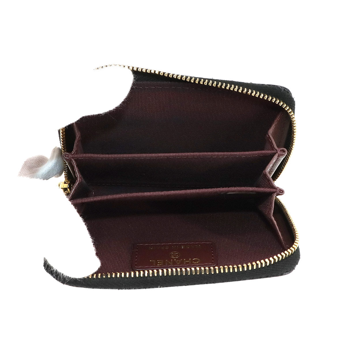 Matelasse Coin Case Purse Leather Black AP0216