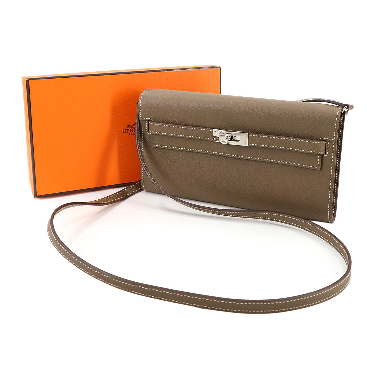 Kelly To Go Shoulder Wallet Epsom Etoupe Purse