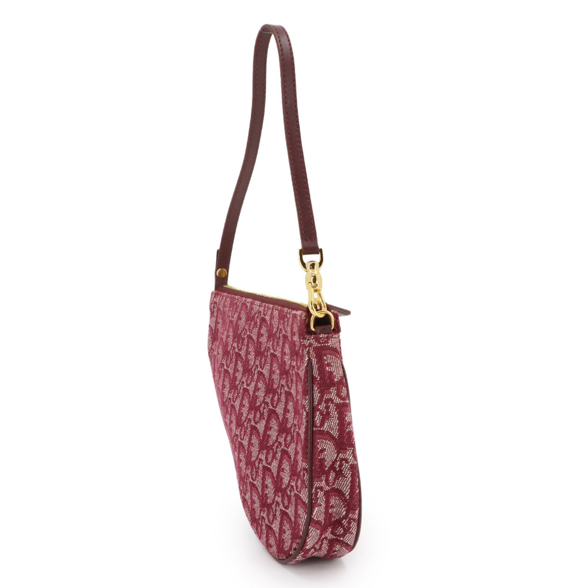 Trotter Saddle Shoulder Bag Canvas Leather Bordeaux