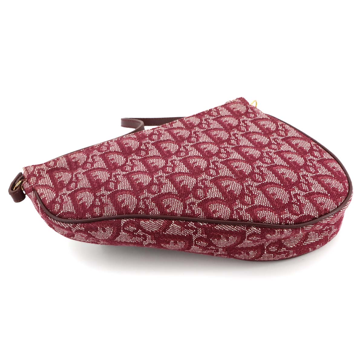 Trotter Saddle Shoulder Bag Canvas Leather Bordeaux