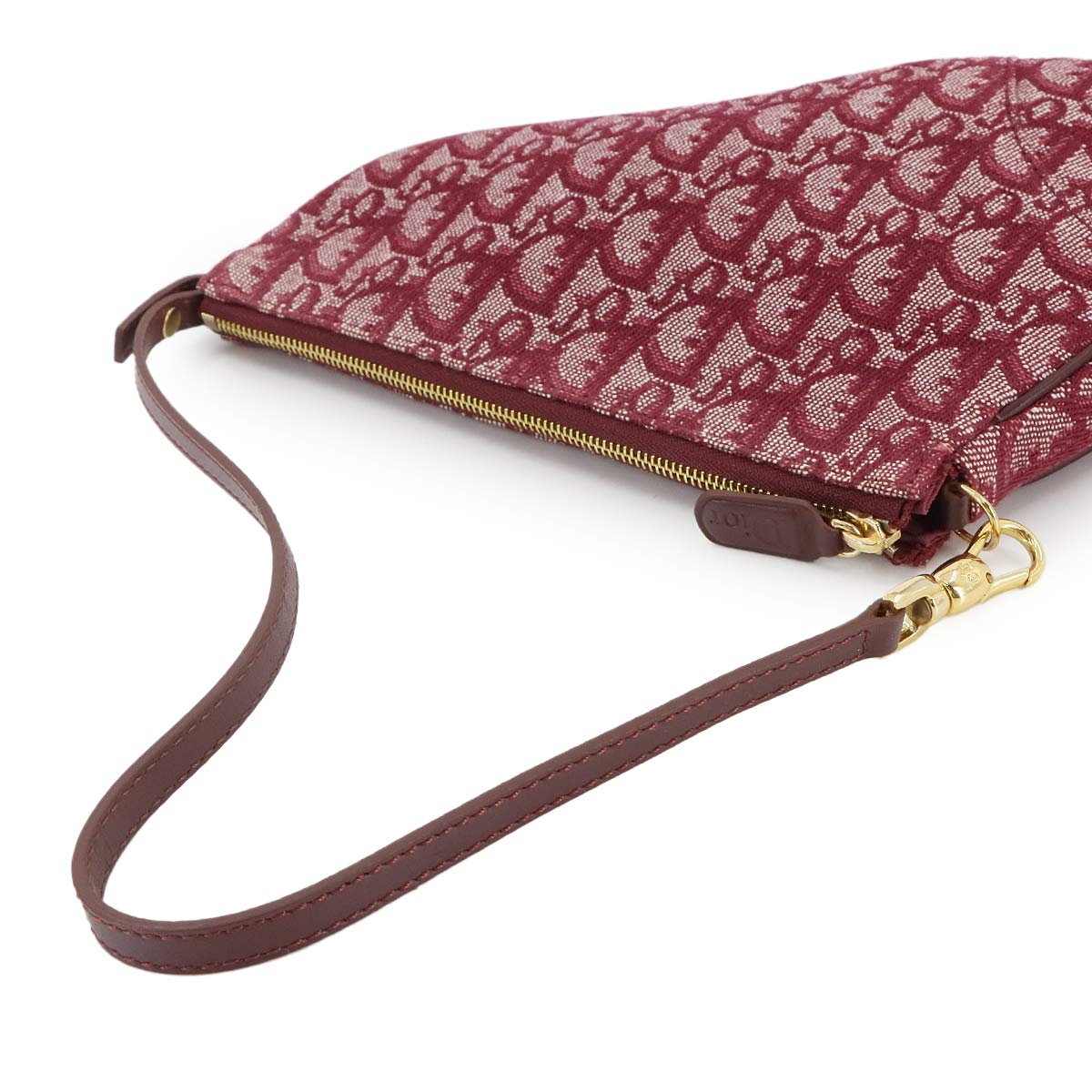 Trotter Saddle Shoulder Bag Canvas Leather Bordeaux