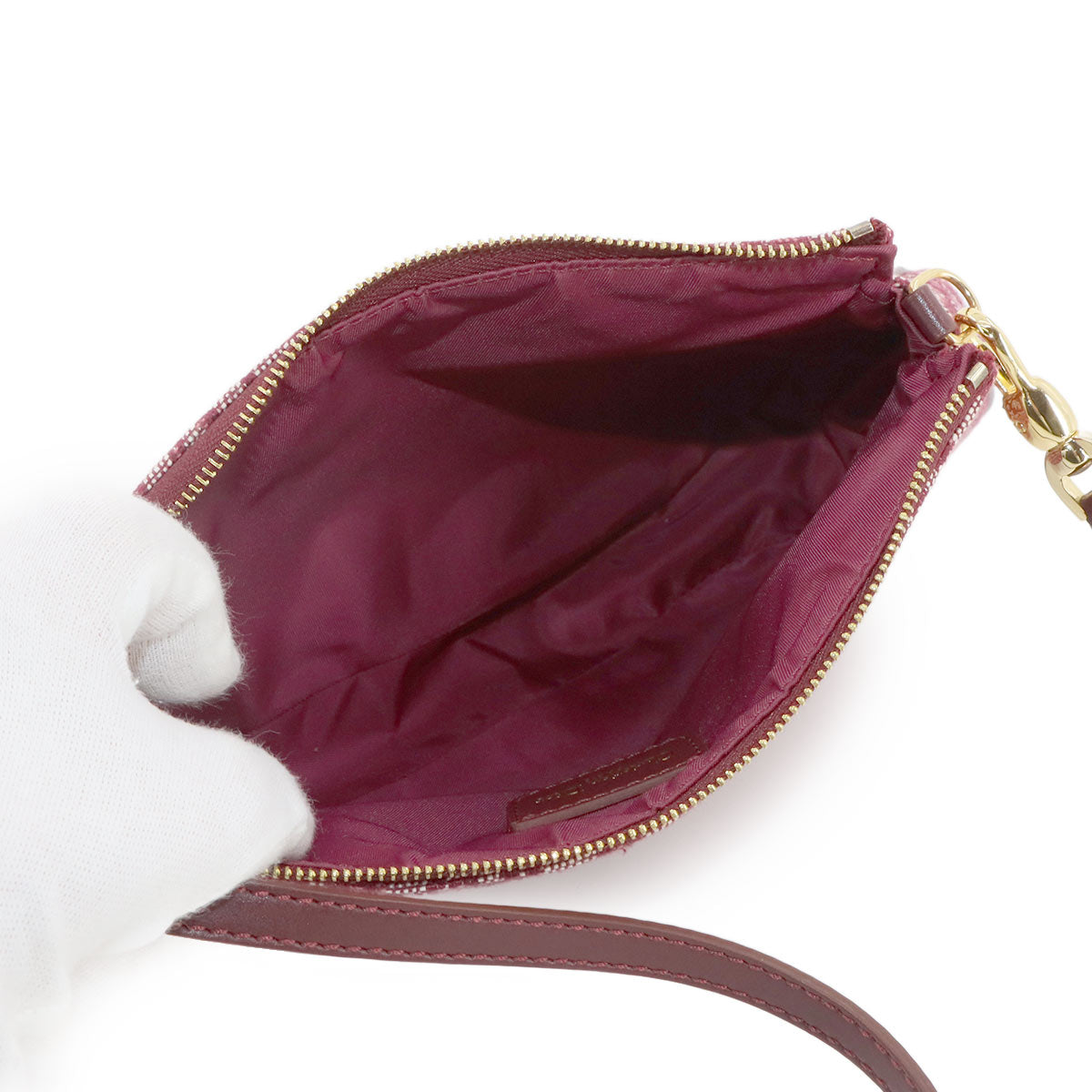 Trotter Saddle Shoulder Bag Canvas Leather Bordeaux