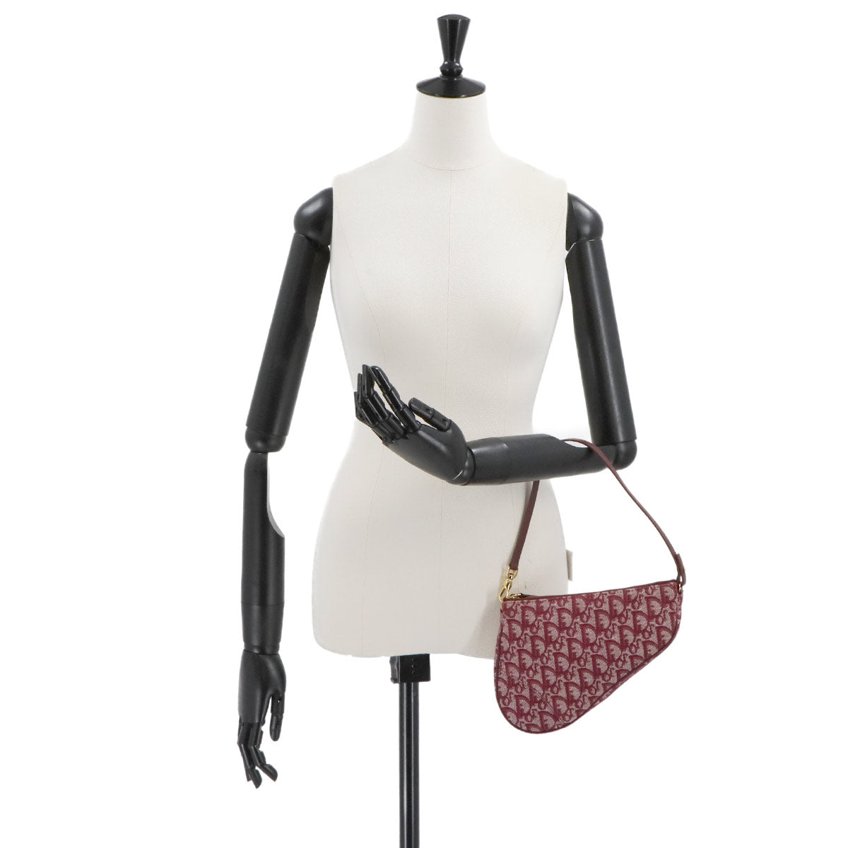 Trotter Saddle Shoulder Bag Canvas Leather Bordeaux