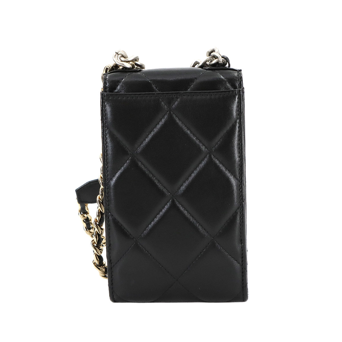 19 Mobile Phone Case Chain Shoulder Bag Leather Black AP1773