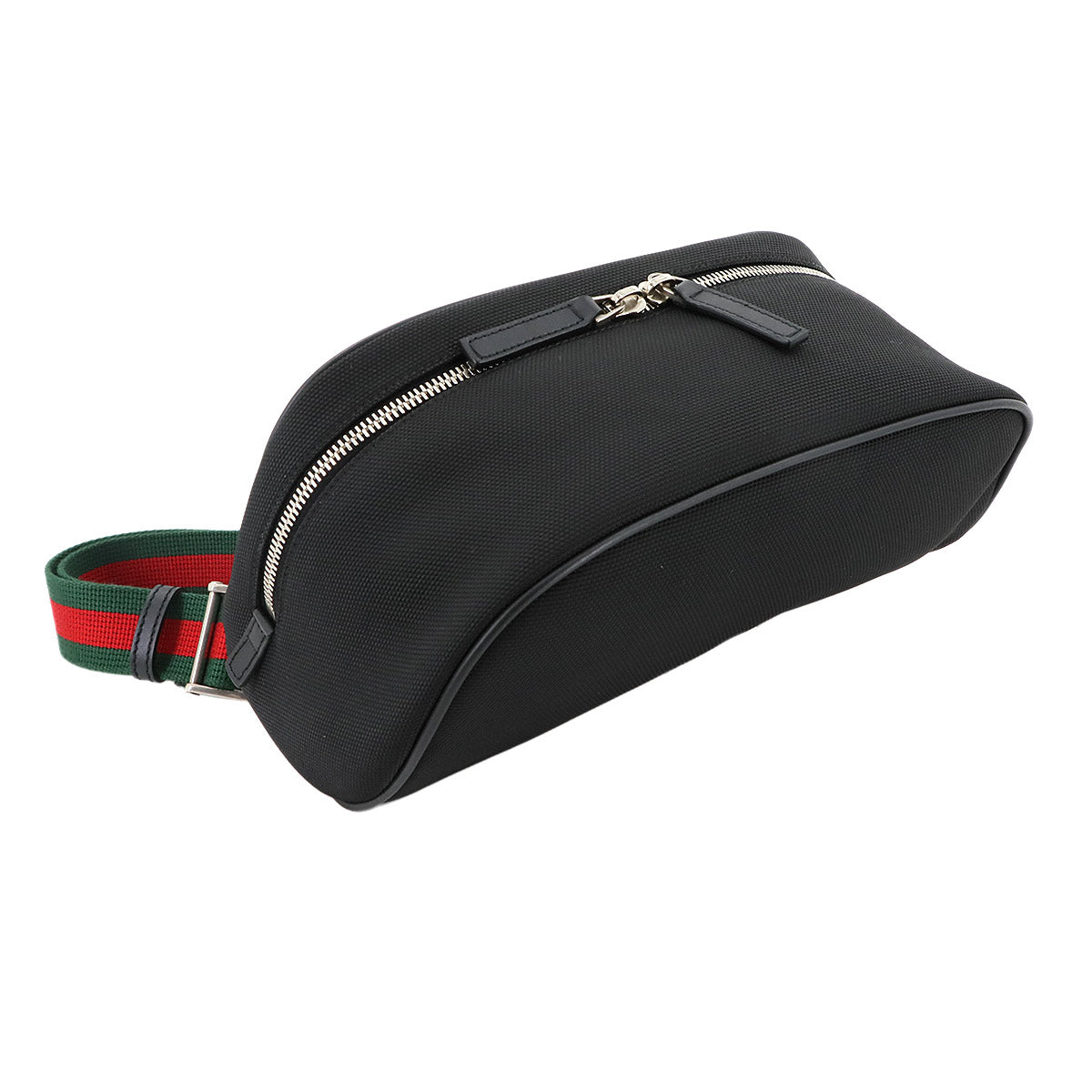 Web Stripe Belt Bag Nylon canvas Leather Black 630920