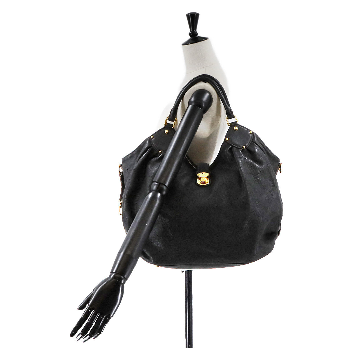 Mahina XL Shoulder Bag Leather Noir M95547 Black Purse