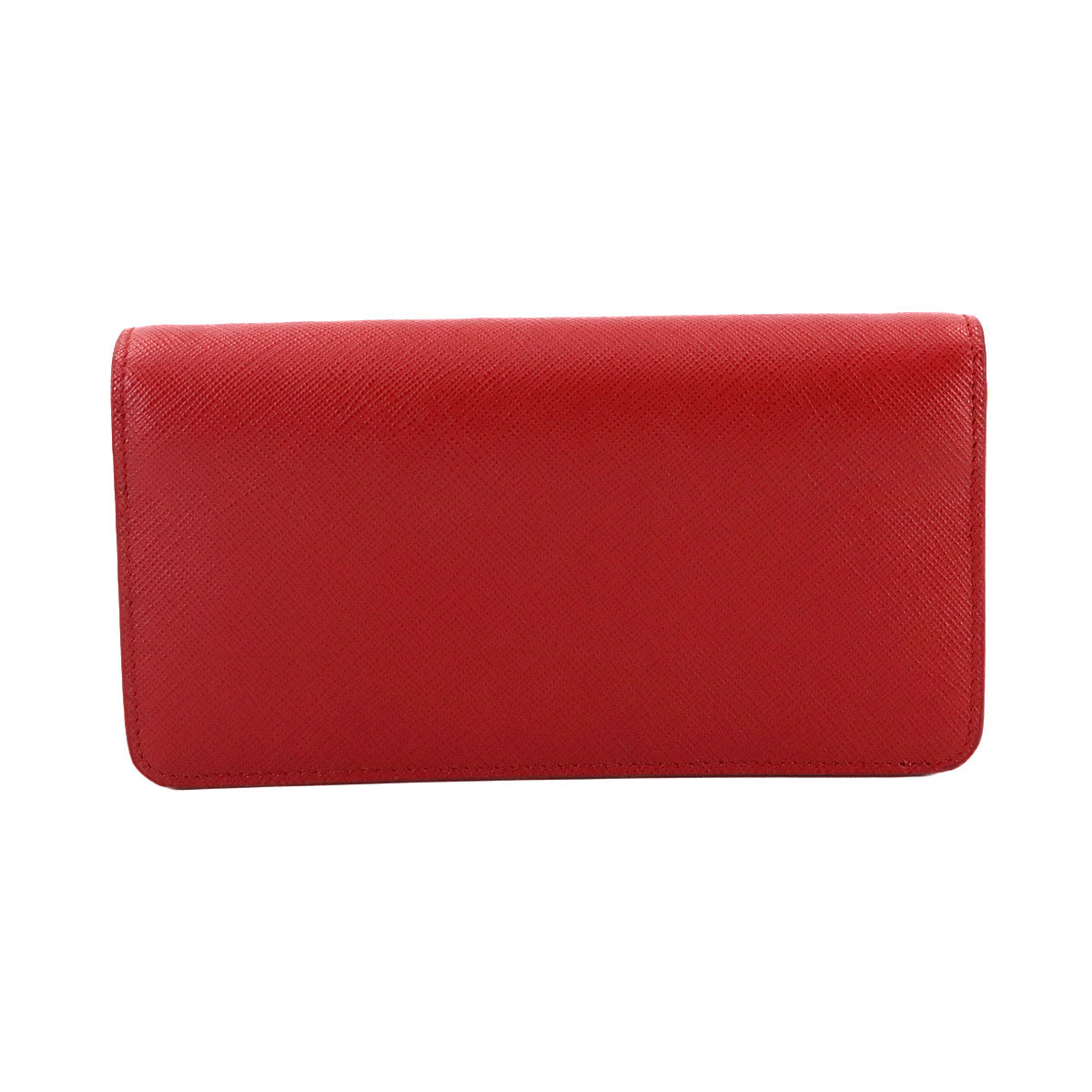 Saffiano Chain Long Wallet Leather Fuoco Red 1DH029
