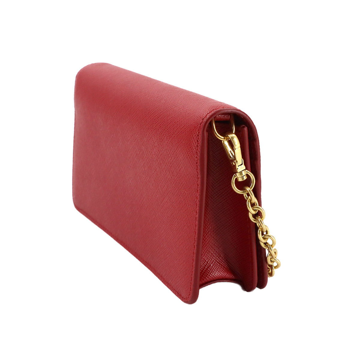 Saffiano Chain Long Wallet Leather Fuoco Red 1DH029