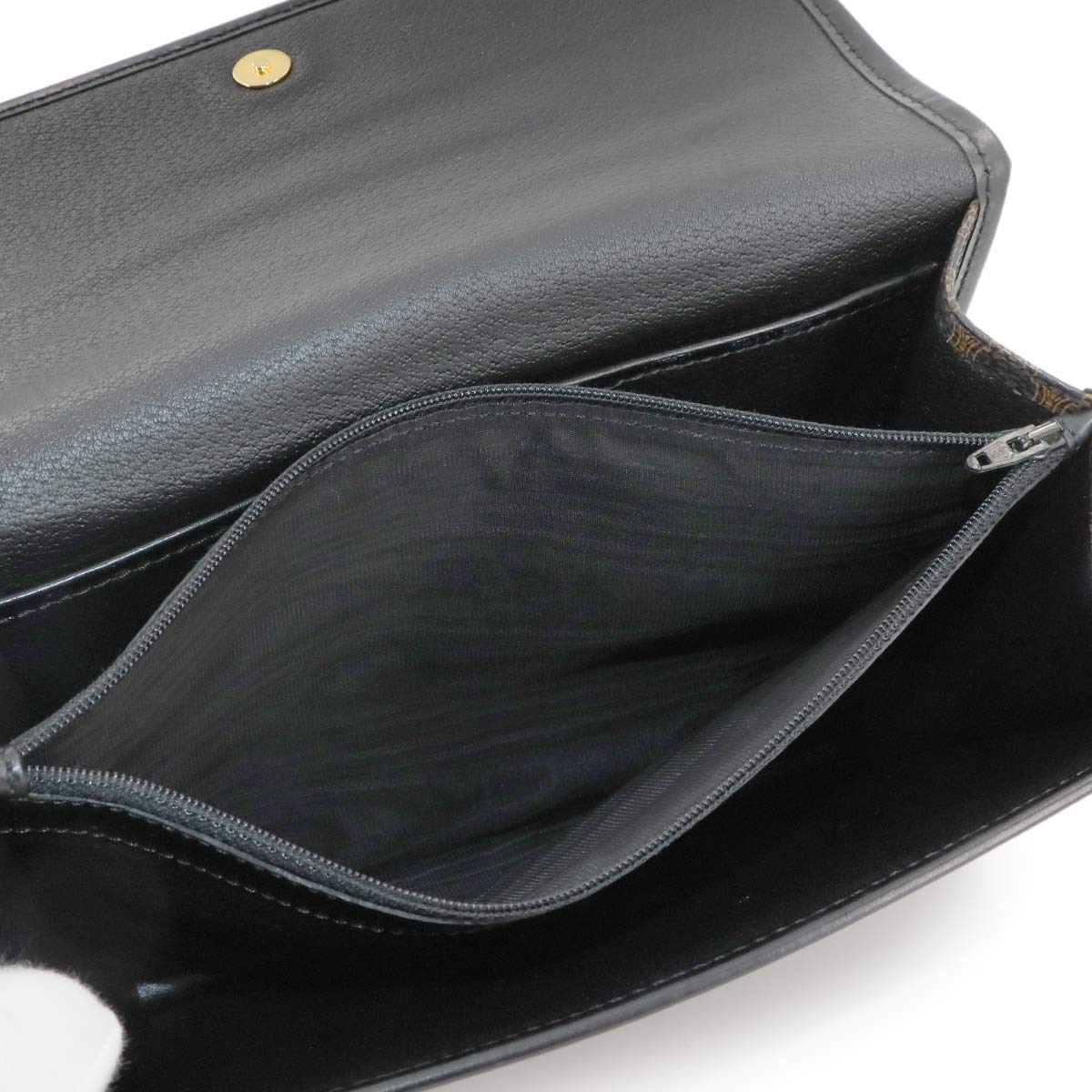 Macadam Clutch Bag Pouch PVC Leather Black Brown Vintage